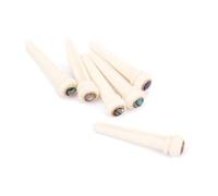 Toyvian 6pcs Brass Circle and Shell Dot String Pegs Guitar Bridge Pins for Acoustic Guitar String Pegs End Pin