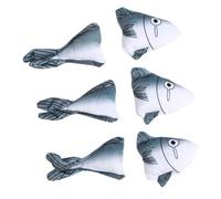 Toyvian 6pcs Cat Toys Plush Shark Head Tail Interactive Toys Funny Cats Plush Set Pet Supplies for Playtime