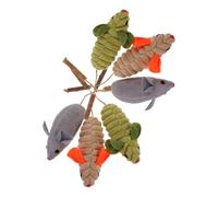 Toyvian 6pcs Catnip Kitten Mouse Chew with Silvervine Fruit Interactive Cat Supplies in Grass Green Gray Beige Promotes Teeth Grinding and Active Play