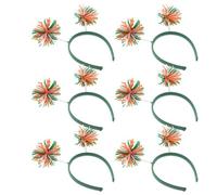 Toyvian 6pcs Colorful Knitted Pom Pom Headbands Soft Stretchy Party Hairbands for Birthday Carnival Halloween Dress Up Fairy Tale Costume Accessories