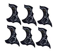 Toyvian 6pcs Comma Shape Guitar Pickguard Stickers for 40/41 Inch Acoustic Guitar, Pet Self-adhesive Anti-scratch Pick Guard Set, Easy to Install