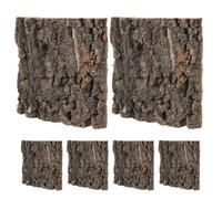 Toyvian 6pcs Cork Bark Terrarium Background Panels 15x15cm Natural Reptile Cork Wall for Lizard Tortoise Snake Habitat Decor with Climbing Ledge for Vivarium Enclosure