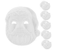 Toyvian 6pcs DIY Unfinished Santa Claus Full Face Paper Masks for Festive Parties Blank Cosplay Masks for Hand Painting Masquerade Props for Christmas Halloween School Events