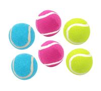 Toyvian 6pcs Dog Tennis Balls High Toughness Rubber Balls for Interactive Play and Training Bite-resistant for Active Dogs for Tossing and Fetch Games Includes Blue Yellow Colors