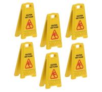 Toyvian 6pcs Doll House Warning Sign Diorama Warning Sign Dollhouse Warning Sign Mini Dollhouse Accessories Mini Traffic Signs Miniature Floor Wet Signs Caution Wet Floor Yellow Alloy