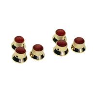 Toyvian 6pcs Domed Metal Hat Volume Tone Control Knobs for Electric Guitar Bass Bell Style Guitar Volume Knob Replacement