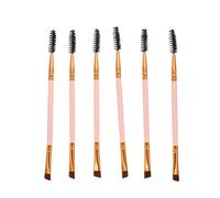 Toyvian 6pcs Dual-Ended Eyebrow and Eyelash Brush Set Portable Lash Curler, Pink Eyebrow Makeup Tools for Precise Grooming and Lash Curling