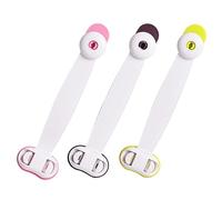 Toyvian 6pcs Easy Install Boy Girl Strap Lock for Cabinets and Refrigerators Non-damaging High Friction Childproofing Coffee