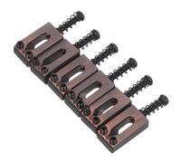 Toyvian 6pcs Electric Guitar Bridge and Saddle Kit with Zinc Alloy Construction, Straight Spring Design and Black Screw Reinforcement, Stable String Tension for Longterm High-intensity