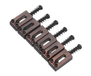Toyvian 6pcs Electric Guitar Bridge and Saddle Kit with Zinc Alloy Construction, Straight Spring Design and Black Screw Reinforcement, Stable String Tension for Longterm High-intensity