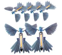 Toyvian 6Pcs Flying Hummingbird Rubber Band Powered Plaything for Indoor Outdoor Fun Unique Design Bright Colors Safe for Parties Pranks