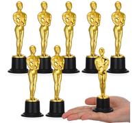 Toyvian 6pcs Gold Award Trophies - 6 Inch Golden Plastic Statues, Mini Gold Star Award Trophies for Party Celebrations, Party Favors, Game Prize, Sport Competitions And Acting Classes Dance