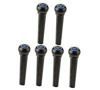 Toyvian 6pcs Guitar Bridge Pins Blue Cat's Eye Stones String Fixing Nails for Acoustic Guitar Tuning