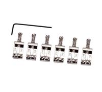 Toyvian 6pcs Guitar Roller Bridge Tremolo Saddles Set Chrome-Plated Wrench Fits Electric Guitar Includes Screws and Springs Arch Design (Silver)
