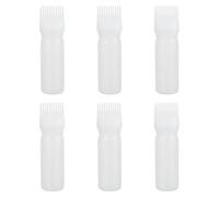 Toyvian 6pcs Hair Colour Root Comb Applicator Bottle with Abs Material Suitable for Hair Dying and Oiling Easy to Squeeze Design at Home or Salon