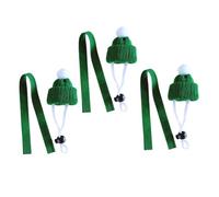 Toyvian 6pcs Hand Knitted Miniature Snake Hat and Decorative Scarf Set for Small Pets, Green Double-Sided Fleece Pet Accessories for Hamsters, Guinea Pigs, and Chinchillas, Photo Prop