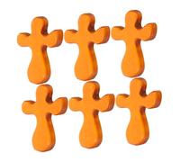 Toyvian 6pcs Handcrafted Wooden Cross Sustainable Material Spiritual Meditation Crosses for Prayer Religious Keepsake Suitable for Church Home Decor