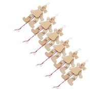 Toyvian 6pcs Handmade Wooden Clown Marionette Puppets with Pull Strings Blank DIY Design for Portable Natural Wood Craft for Family Gatherings and Party Entertainment