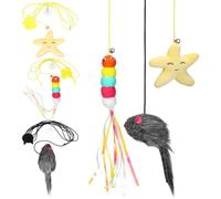Toyvian 6pcs Hanging Door Cat Caterpillar Mouse Teaser with Bell Plush