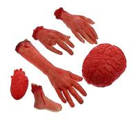 Toyvian 6pcs Haunted House Body Part Decorations Funny Severed Hands and Feet Props for Party Prop Halloween Scene Setup