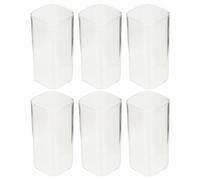 Toyvian 6pcs High Borosilicate Glass Cups Set 250ml Heat Resistant Milk Juice Coffee Drinkware for Home Kitchen Dining