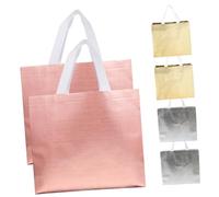 Toyvian 6Pcs Holographic Reusable Handheld Tote Bags Bulk Storage Bags for Christmas Shopping Clothes Large Capacity Practical Shopping for Women and Daily Use