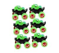 Toyvian 6pcs Inertia Pull Back Off Road Car for Plastic Friction Powered Vehicles Birthday Party Supplies Indoor Realistic Terrain Design
