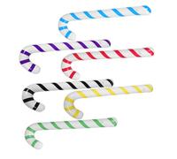 Toyvian 6pcs Inflatable Candy Cane Decorations Multi Color Festive Party Supplies Portable Holiday Props for Indoor Outdoor Events Photography Retail Display
