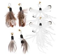 Toyvian 6Pcs Interactive Cat Teasing Replacement Heads Set with Artificial Insects Design Cat Teaser for Exercise and Play