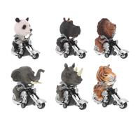 Toyvian 6pcs Kids Pull Back Car Toy Plastic Motorcycle Toys Inertia Animal Cars Educational Animal Figures For Boys And Girls