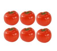 Toyvian 6Pcs Lifelike Mini Artificial Cherry Tomato Props for Home Decoration PVC Simulation Fruits for DIY Crafts Table Displays and Educational Use