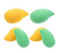 Toyvian 6pcs Mango-Shaped Makeup Sponge Set, Soft Beauty Blending Pads for Powder and Liquid Foundation, Dual-Use Wet Dry Cosmetic Puff, Multi-Color for and Daily Makeup