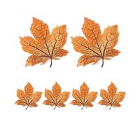 Toyvian 6pcs Maple Leaf Patch Embroidery Iron on Applique Small and Light Creative Patterns Thread Material Fine Production for Handmade Crafts DIY