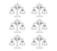 Toyvian 6pcs Metal Lawyer Brooch Pins for Men Justice Scales Collar Lapel Badge Suit Accessories Multifunctional Shawl Clasp and Shirt Pin for Formal Jackets Shirts Sweaters