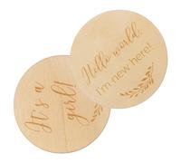Toyvian 6pcs Milestone Stickers Newborn Growth Cards Wooden Growing up Milestone Cards