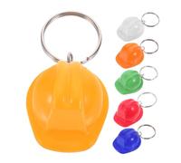 Toyvian 6Pcs Mini Helmet Keychain Adorable Construction Party Favors for Goodie Bags Car Keyring and Keychain Ornaments