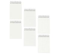 Toyvian 6pcs Mini Notepad Spiral Notebook with Pp Cover, White, Easy Page Turning, for Writing Summaries and Daily Weekly Monthly Plans, Students and Office Staff