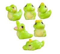 Toyvian 6pcs Mini Resin Alligator Figurines for Birthday Decorations Tiny Cartoon Bubble Style Mini Animals for DIY Fairy Gardens Classroom Party Favors Detailed Hand Polished