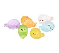 Toyvian 6pcs Mini Resin Seal Figurines Cute Pocket-Sized Marine Mammal Set 6 Colors for Fairy Garden Dollhouse Micro Landscape Ornaments