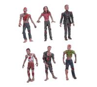 Toyvian 6Pcs Mini Zombie Figurines Set for Halloween Decoration Scary Plastic Zombie Models Realistic Walking Dead Props for Haunted House Prank Toys for Boys and Girls and Adults