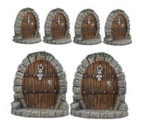 Toyvian 6pcs Miniature Fairy Doors for Trees Outdoor Realistic Resin Garden Decorations with Enchanting Details Lightweight Micro Landscape Accessories for Fairy Art Bonsai Patio and Tree