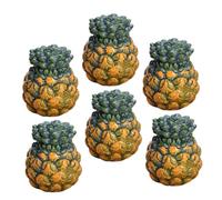 Toyvian 6pcs Miniature Pineapple Fake Fruit Decorations Realistic Small Fruit Model for Home Kitchen Party Photography Props Lightweight Resin Educational Decor