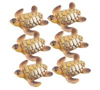 Toyvian 6pcs Miniature Resin Turtle Figurines Adorable Decoration for Desktop Car Dashboard Bonsai Micro Landscape Garden Plant Pots