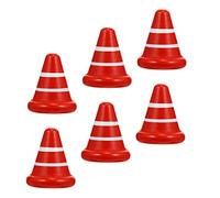 Toyvian 6Pcs Miniature Traffic Cones Small Road Cones for Durable Plastic Learning Bright Colors for Educational Play for Cognitive Development and Traffic Safety Understanding