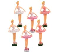 Toyvian 6pcs Musical Box Figurines Auto-rotating Ballet Miniature Dolls in Colors Melody Box Accessories for Home Decoration Desk Ornaments and Party Cake Toppers