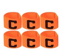 Toyvian 6pcs Orange Soccer Captain Armbands for Football Training Stretchable Nylon Material and Comfortable Fit, for Team Captains in Football Events and Team Sport Activities