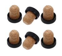 Toyvian 6pcs Plastic Cork Wine Bottle Stoppers with Good Sealing Effect for Better Preserve Red Wine for Party Atmosphere and Clubs