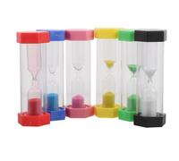 Toyvian 6pcs Plastic Hourglass Timer Set 6 Colors, Visual Sand Timers for Classroom, Hand Washing, Study and Game Timing, Includes 30s, 1, 2, 3, 5, 10 Minutes, Suitable for Home