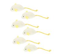 Toyvian 6Pcs Plush Cat Mouse Soft Interactive Teasing Playthings for Indoor Cats Funny Treat to Exercise Paws and Ease Mood Durable Plush Mice for Kitten Entertainment and Loneliness