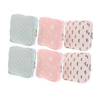 Toyvian 6pcs Portable Cotton Cloth Sanitary Pad Storage Pouch Large Capacity Menstrual Napkin Organizer for Women Travel School Outdoor Use with Confidential Privacy Design and Multiuse